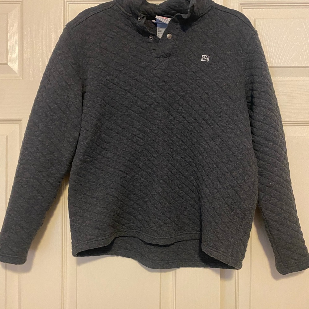 Popover quarter button quilted sweatshirt